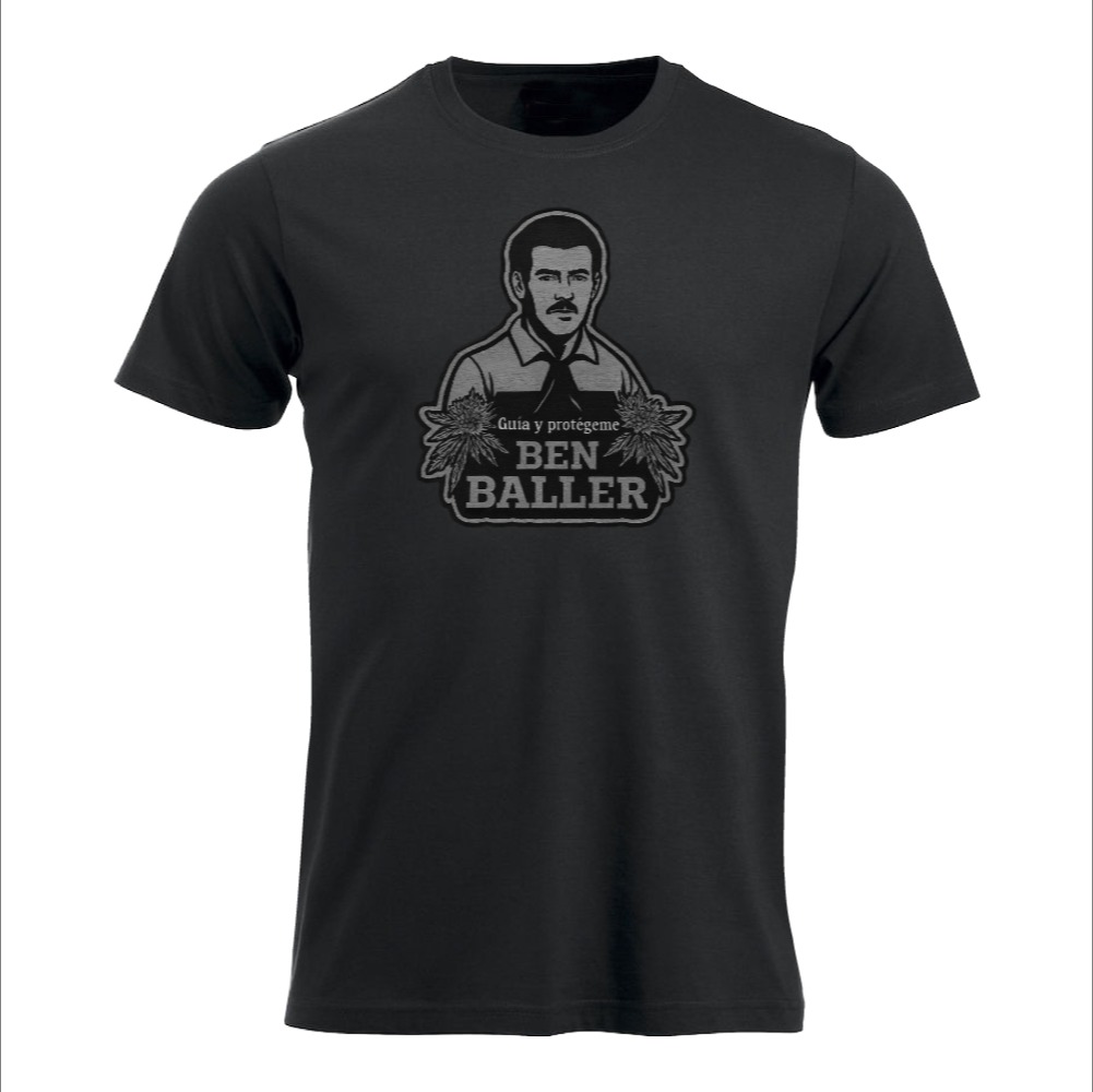 BEN BALLER Jesus Malverde black on black TEE