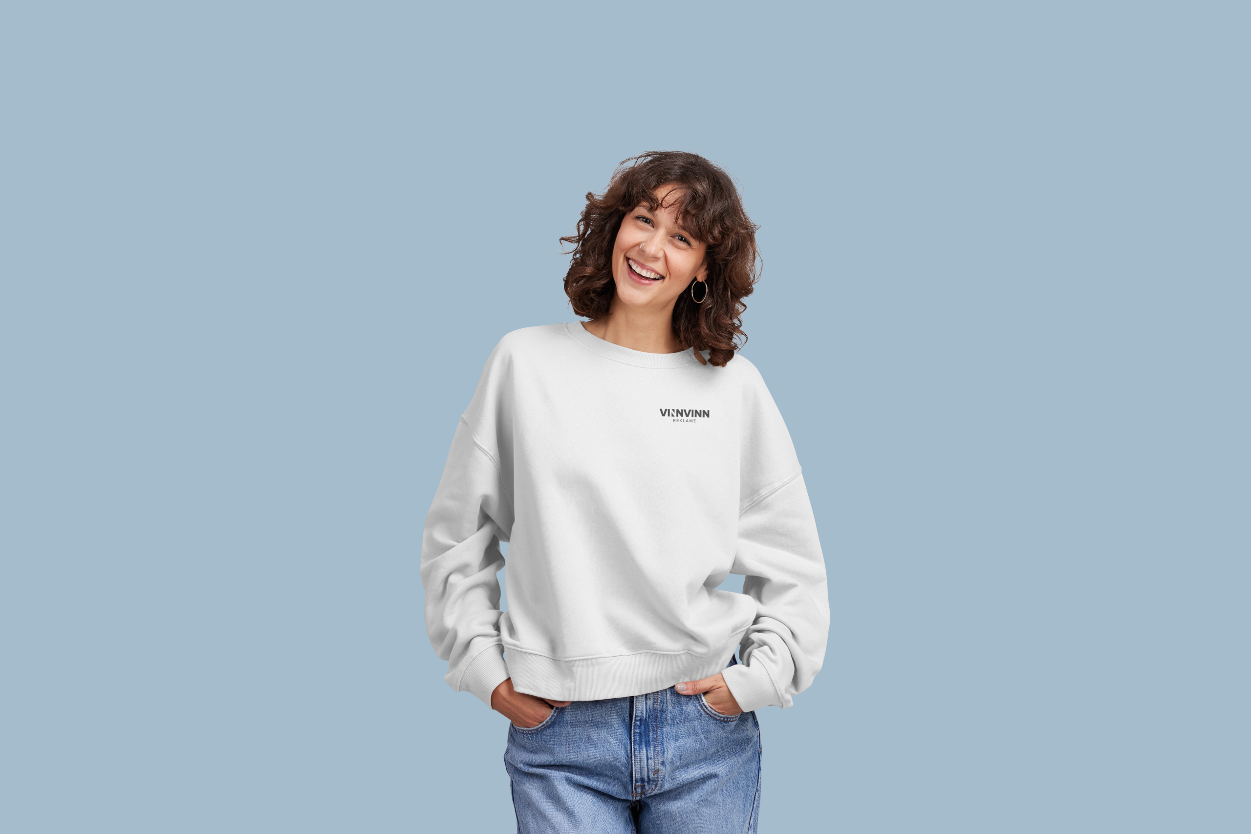 VinnVinn Reklame -Basic Genser SVART Trykk