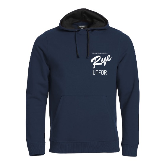 Hettegenser - utfor, med trykk og logo både foran og bak
