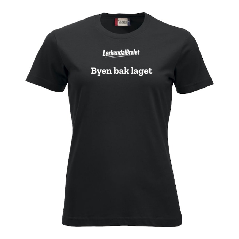 Byen bak laget - sort t-skjorte dame