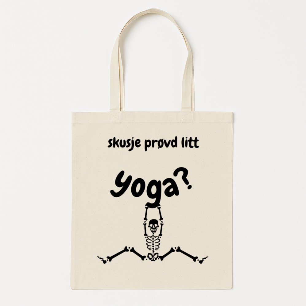Skusje prøvd litt yoga? Sort tekst-FibroNorge