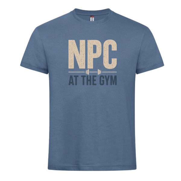 NPC at the Gym – morsom gym t-skjorte med gaming-humor