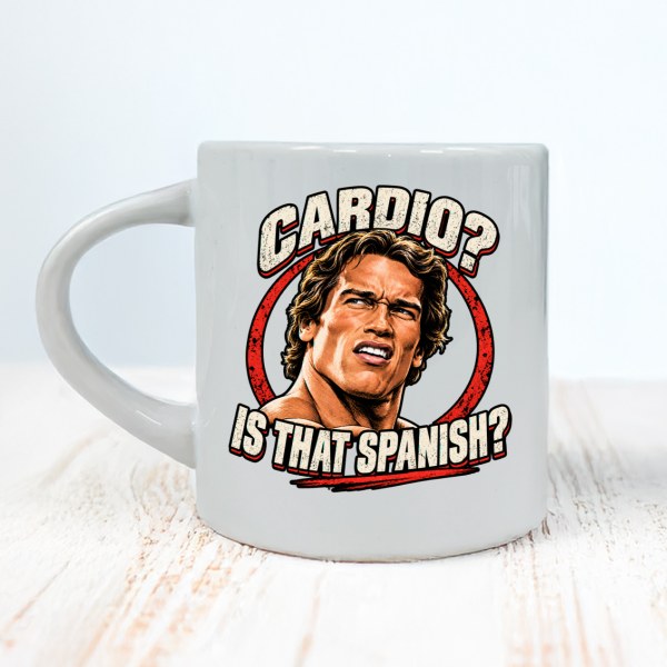 Cardio? Is That Spanish? – Morsom kaffekopp for trening og gym
