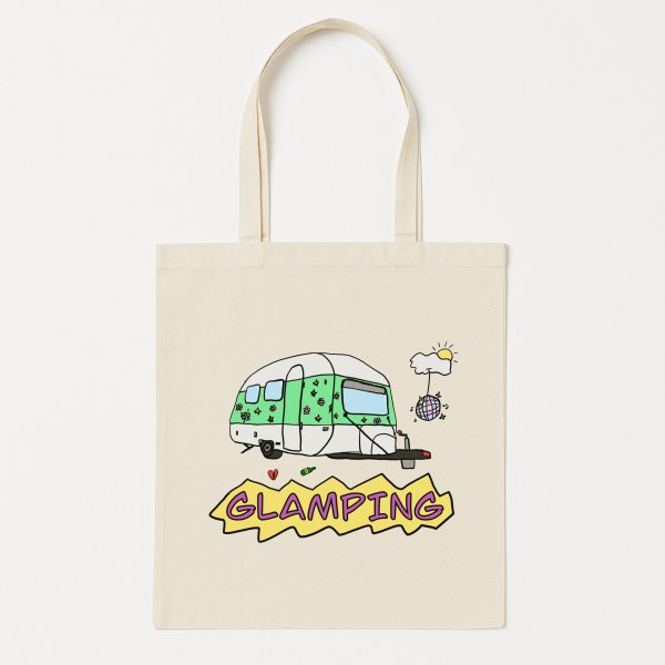 Glamping – bærenett med campingvogn | Morsomt handlenett