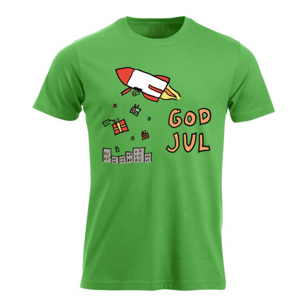 God jul – morsom jule-T-skjorte med romrakett