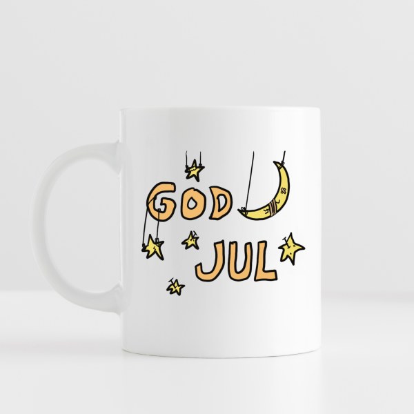 God jul – morsom kopp med måne og stjerner (290 ml)