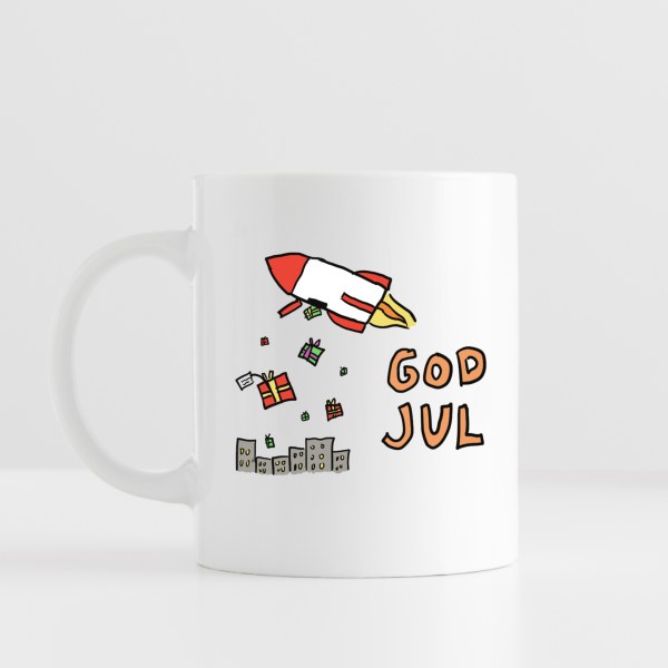 God jul – morsom julekopp med romrakett