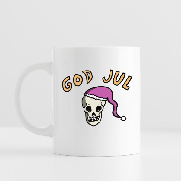 God jul – morsom julekopp med hodeskalle og nisselue (290 ml)